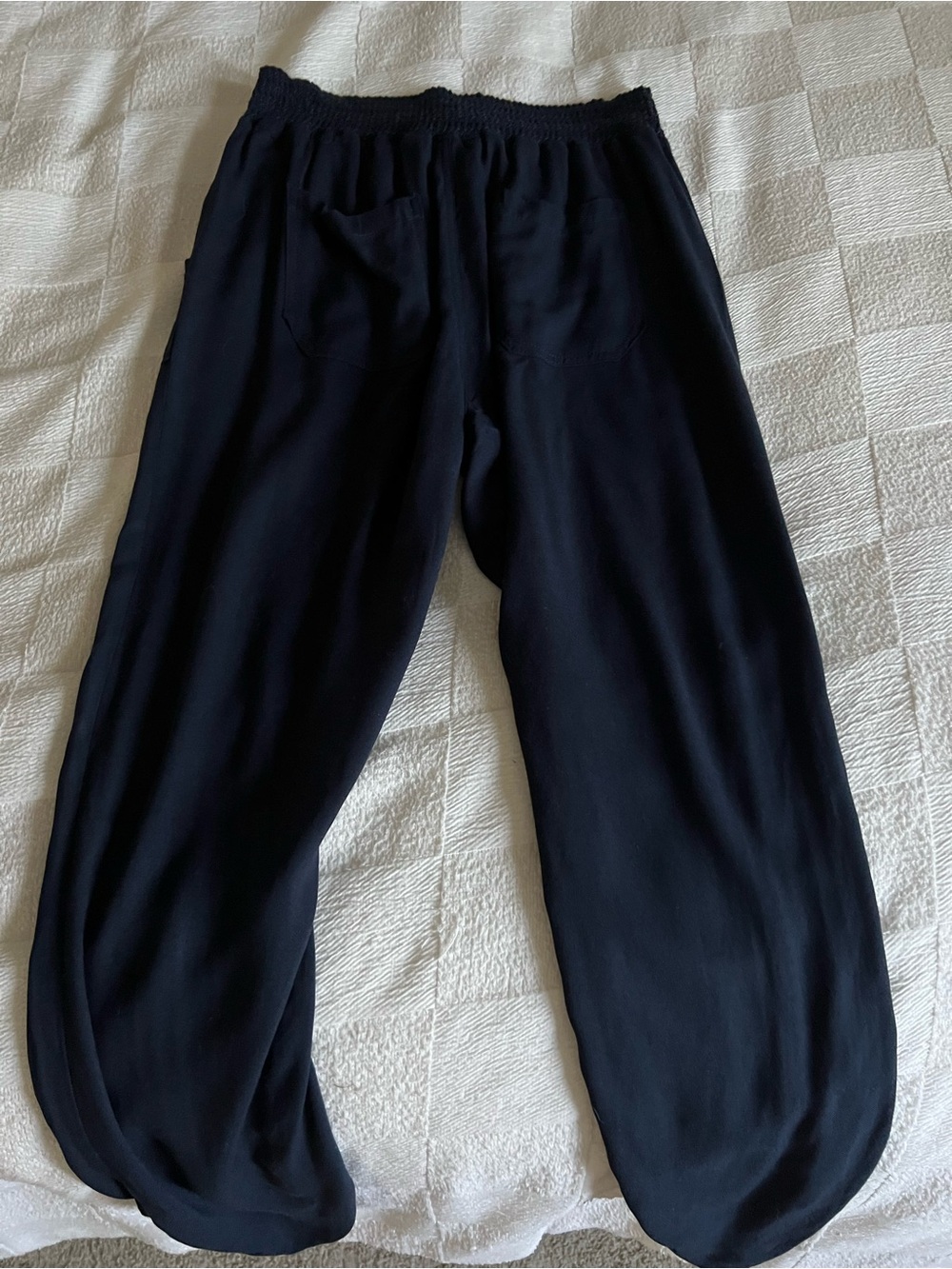 Women’s Blue Elastic-Waist Casual Pants